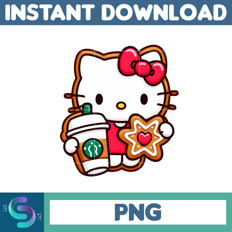 Christmas Png, Gingerbread Kawaii Kitty PNG, Gingerbread Kitty Clipart (22).jpg
