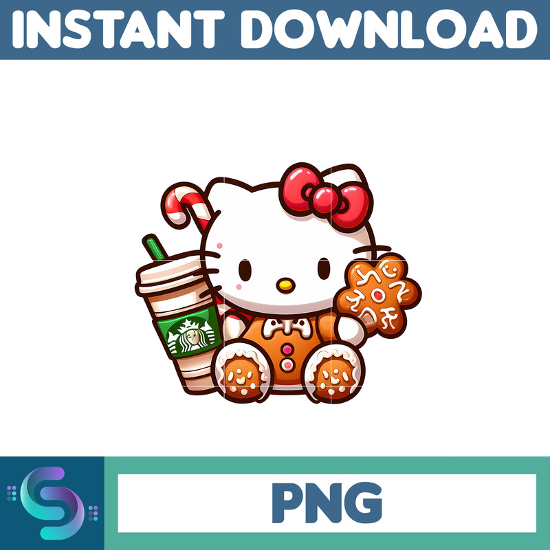 Christmas Png, Gingerbread Kawaii Kitty PNG, Gingerbread Kitty Clipart (5).jpg