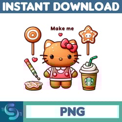 christmas png, gingerbread kawaii kitty png, gingerbread kitty clipart (6)