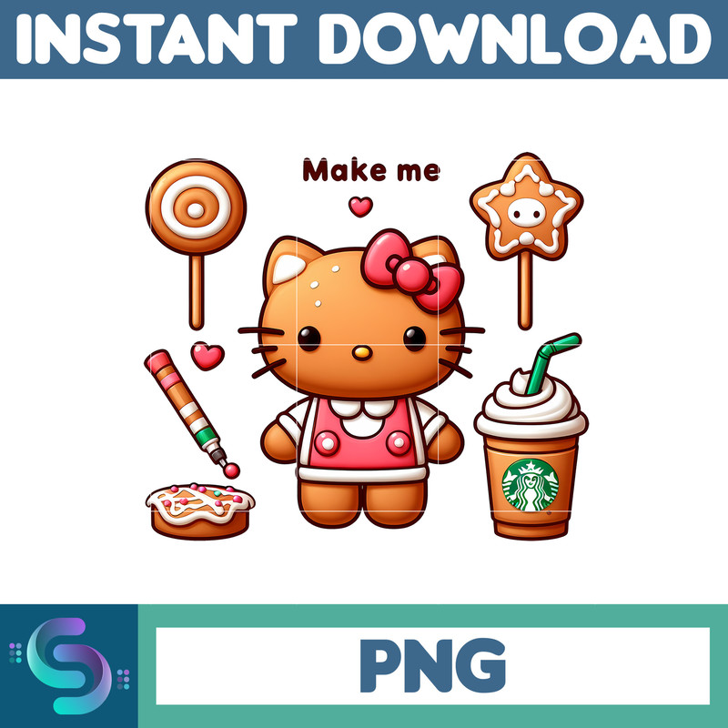 Christmas Png, Gingerbread Kawaii Kitty PNG, Gingerbread Kitty Clipart (6).jpg