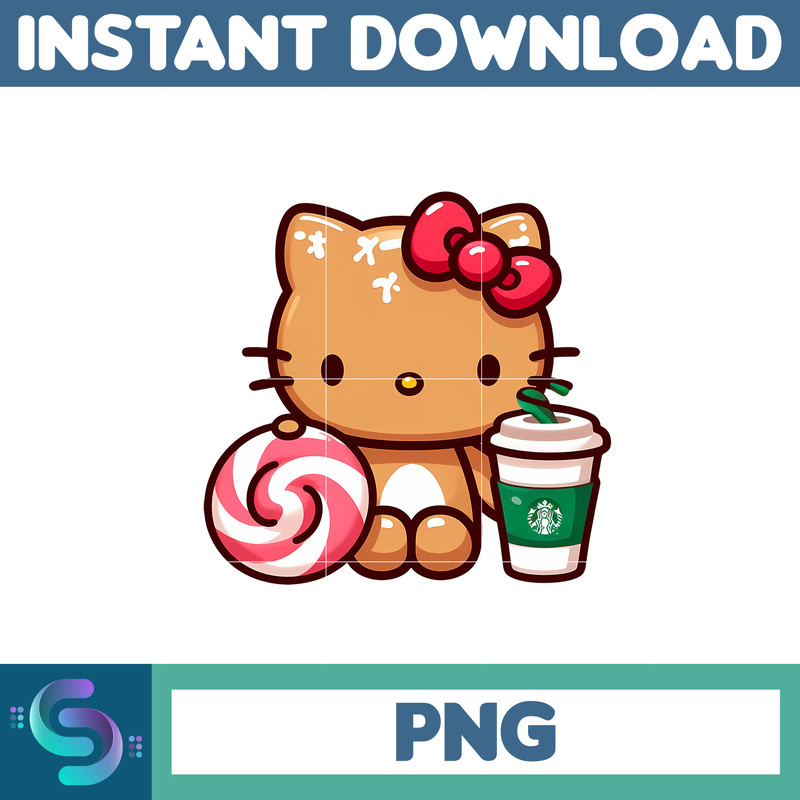 Christmas Png, Gingerbread Kawaii Kitty PNG, Gingerbread Kitty Clipart (7).jpg
