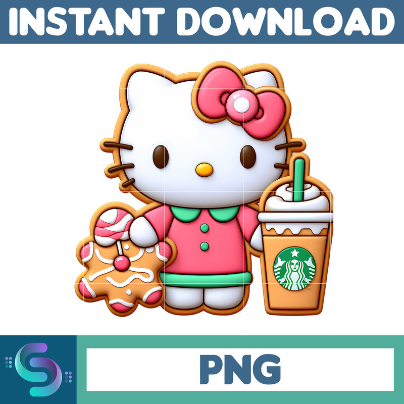 Christmas Png, Gingerbread Kawaii Kitty PNG, Gingerbread Kitty Clipart (8).jpg