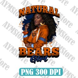 Chicago Bears Natural Girl NFL PNG, Girl NFL Png, NFL png, Digital Download