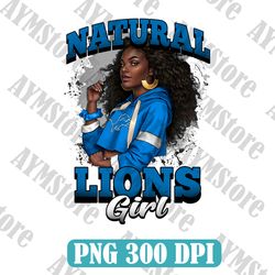 Detroit Lions Natural Girl NFL PNG, Girl NFL Png, NFL png, Digital Download