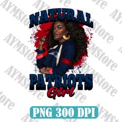 New Englan Patriots Natural Girl NFL PNG, Girl NFL Png, NFL png, Digital Download