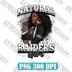 Las Vegas Raiders Natural Girl NFL PNG, Girl NFL Png, NFL png, Digital Download
