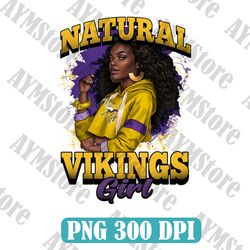 Minnesota Vikings Natural Girl NFL PNG, Girl NFL Png, NFL png, Digital Download