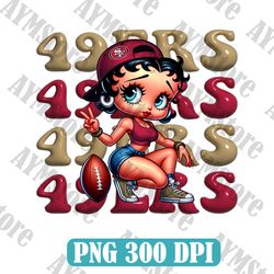 San Francisco 49ers Betty Boop NFL PNG, Girl NFL Png, NFL png, Digital Download