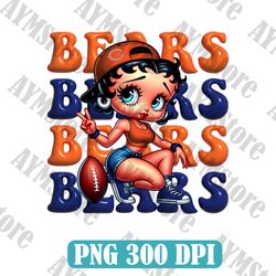 Chicago Bears Betty Boop NFL PNG, Girl NFL Png, NFL png, Digital Download