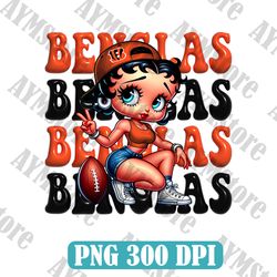 Cincinnati Bengals Betty Boop NFL PNG, Girl NFL Png, NFL png, Digital Download