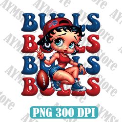 Buffalo Bills Betty Boop NFL PNG, Girl NFL Png, NFL png, Digital Download