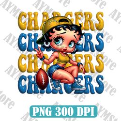 Los Angele Chargers Betty Boop NFL PNG, Girl NFL Png, NFL png, Digital Download