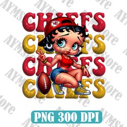 Kansas City Chiefs Betty Boop NFL PNG, Girl NFL Png, NFL png, Digital Download