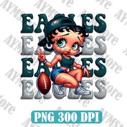 Philadelphia Eagles Betty Boop NFL PNG, Girl NFL Png, NFL png, Digital Download