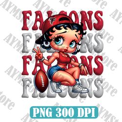 Atlanta Falcons Betty Boop NFL PNG, Girl NFL Png, NFL png, Digital Download