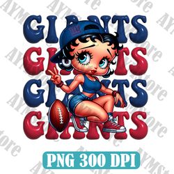 New York Giants Betty Boop NFL PNG, Girl NFL Png, NFL png, Digital Download