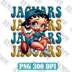 Jacksonville Jaguars Betty Boop NFL PNG, Girl NFL Png, NFL png, Digital Download
