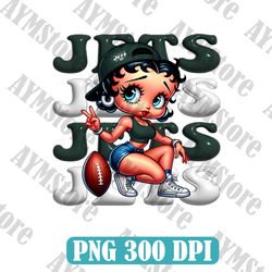 New York Jets Betty Boop NFL PNG, Girl NFL Png, NFL png, Digital Download