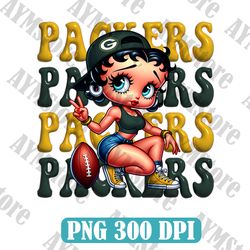 Green Bay Packers Betty Boop NFL PNG, Girl NFL Png, NFL png, Digital Download