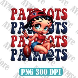 New Englan Patriots Betty Boop NFL PNG, Girl NFL Png, NFL png, Digital Download
