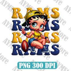 Los Angeles Rams Betty Boop NFL PNG, Girl NFL Png, NFL png, Digital Download