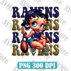 Baltimore Ravens Betty Boop NFL PNG, Girl NFL Png, NFL png, Digital Download