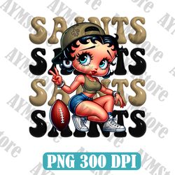 New Orleans Saints Betty Boop NFL PNG, Girl NFL Png, NFL png, Digital Download