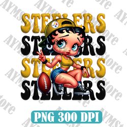 Pittsburgh Steelers Betty Boop NFL PNG, Girl NFL Png, NFL png, Digital Download