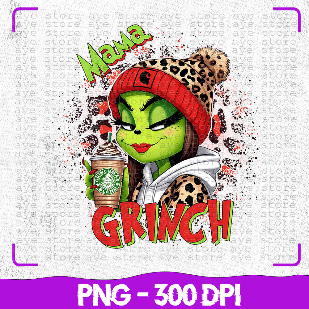 Grinchy Mama Png Retro Mama Christmas Png Christmas Png Mama Shirt Png Trendy Christmas Sublimation 0