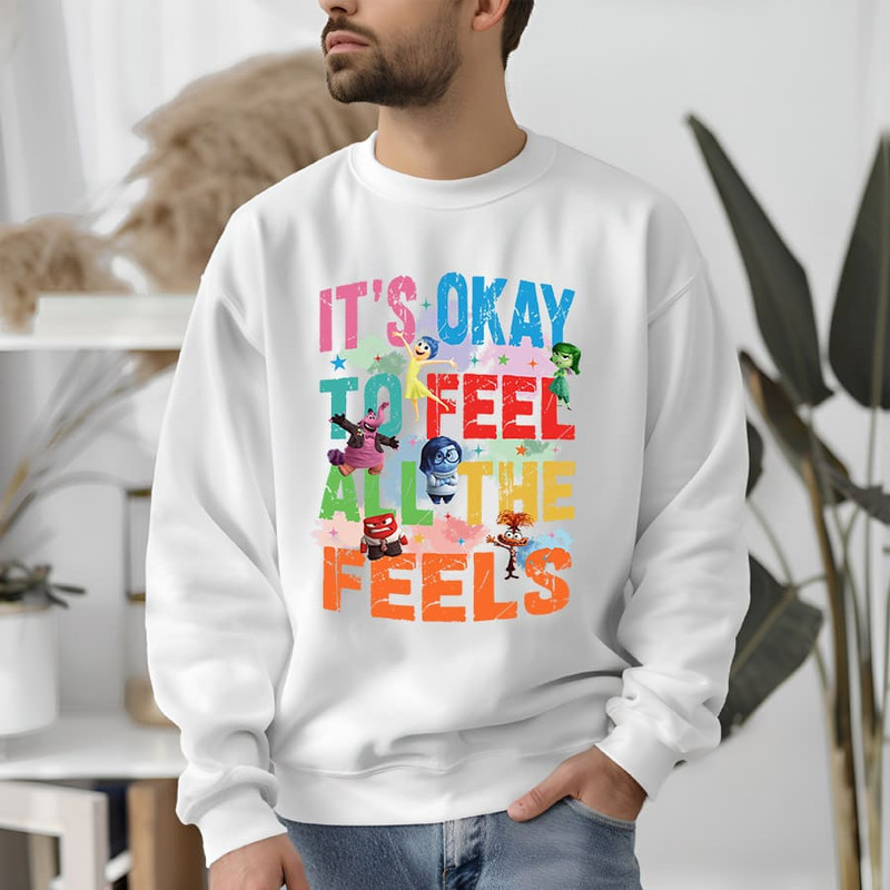 Its Okay To Feel All The Feels SVG Inside Out 2 Mental Health Matter Svg Png Cartoon Emotions Frie 1