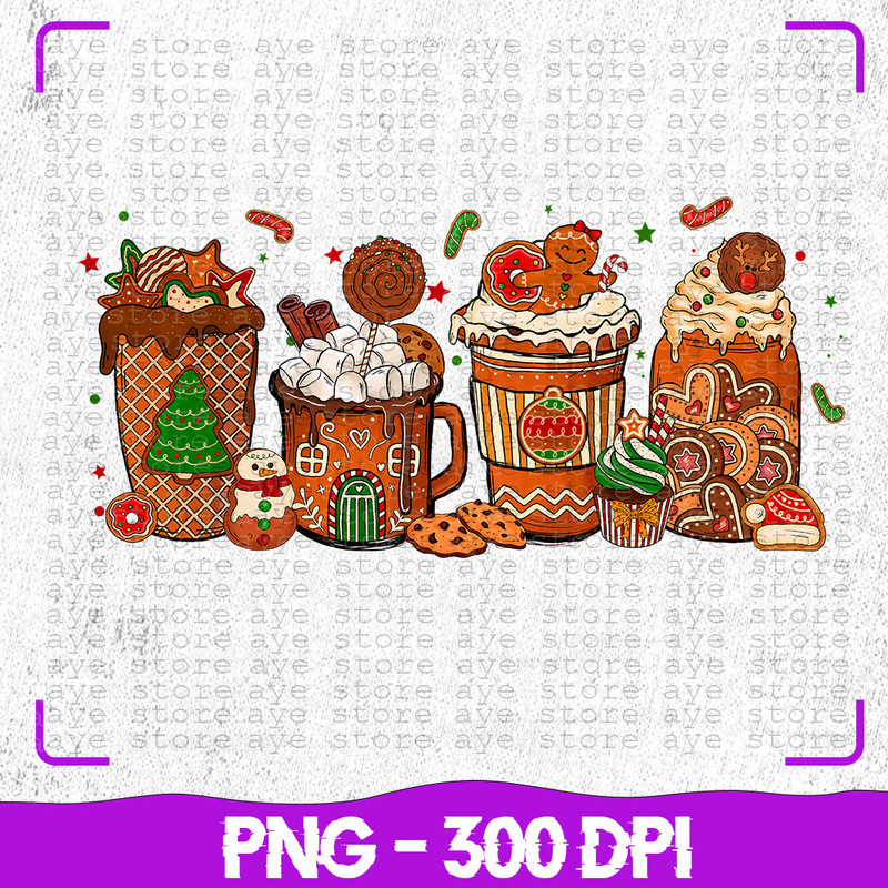 Bread Coffee Christmas PNG Merry Christmas PNG Christmas Design Png Xmas Party Png Gingerbread Png  0