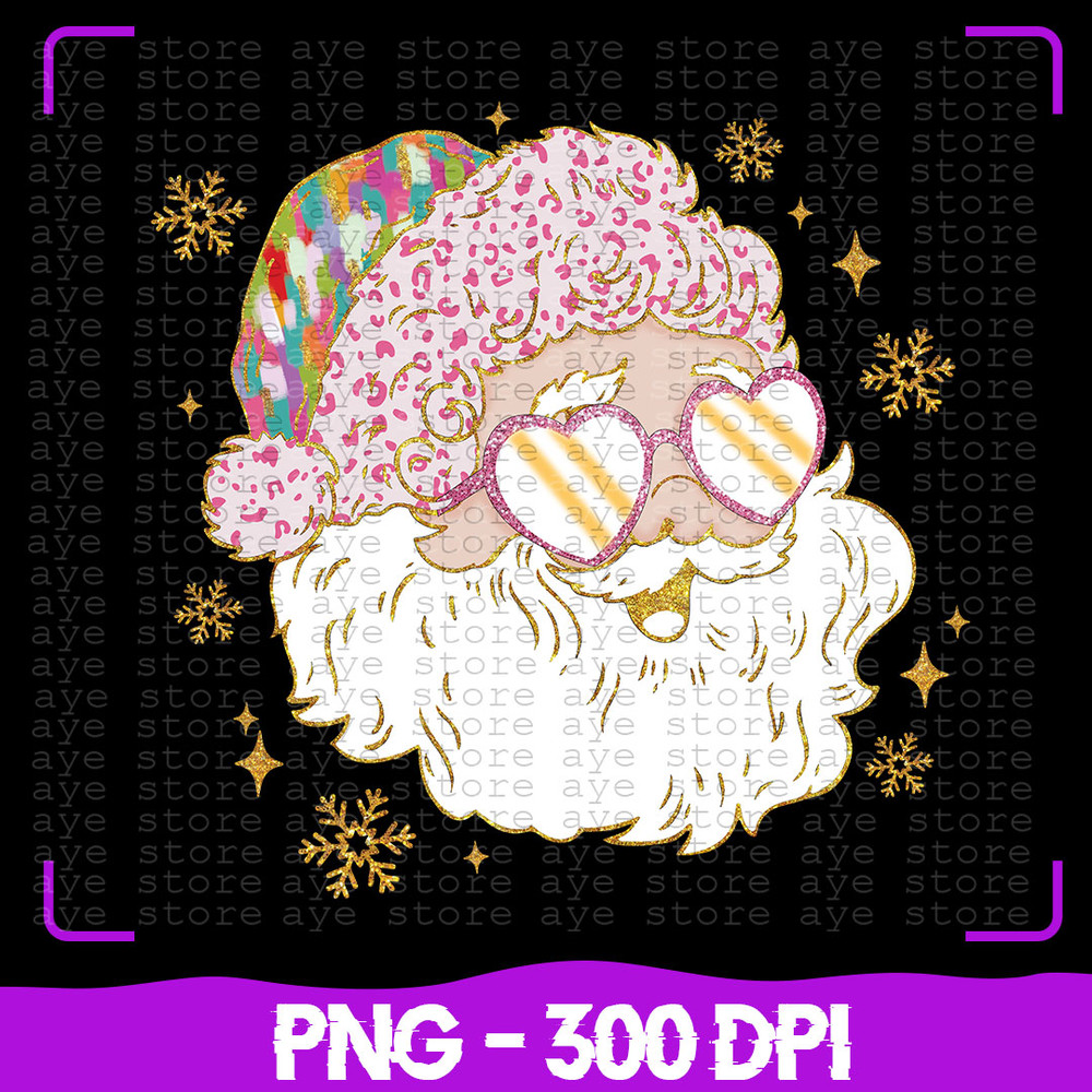 Colorful Coquette Glitter Santa Png Santa PNG Glitter Christmas Holiday Digital File Sublimation Do 0