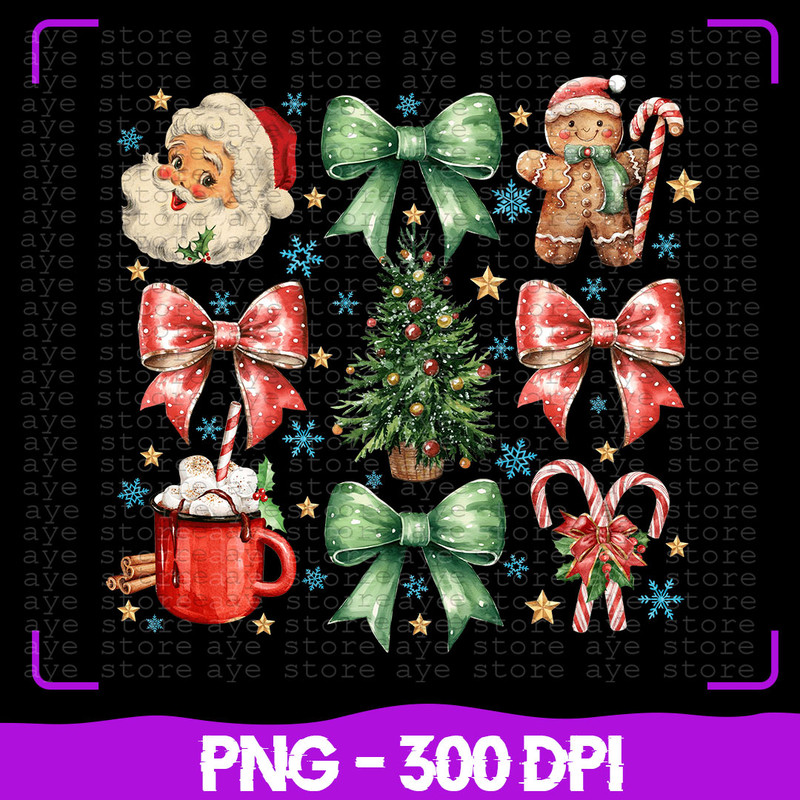 Coquette Christmas Png Coquette Bow Png Christmas Tree Sublimation Retro Holidays Santa Hot Cocoa C 0