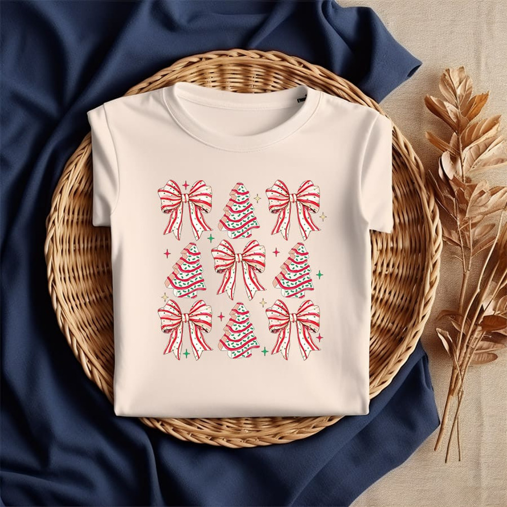 Coquette Christmas Tree Cake Png Christmas Bow Png Christmas Tree Png Retro Holiday Png Merry Chris 1