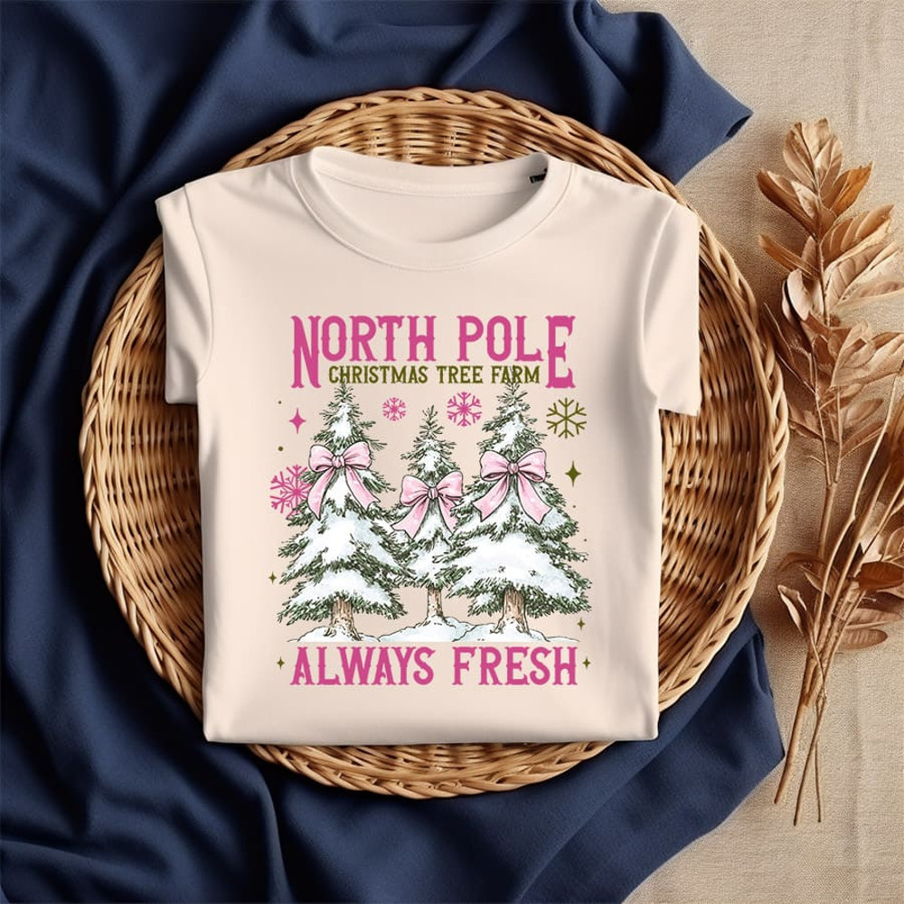 North Pole Png Pink Christmas Coquette Bow PNG Christmas Season Png Christmas Tree PNG Retro Christ 1