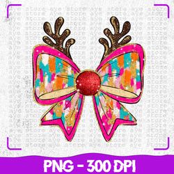 christmas coquette bow png, merry christmas png, santa claus png, retro christmas png, xmas holiday shirt, reindeer bow