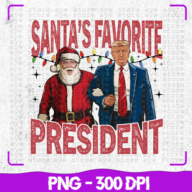 Santas Favorite President Png Humorous Trump Christmas Clipart PNG Funny Trump Santa Png Illustrati 0