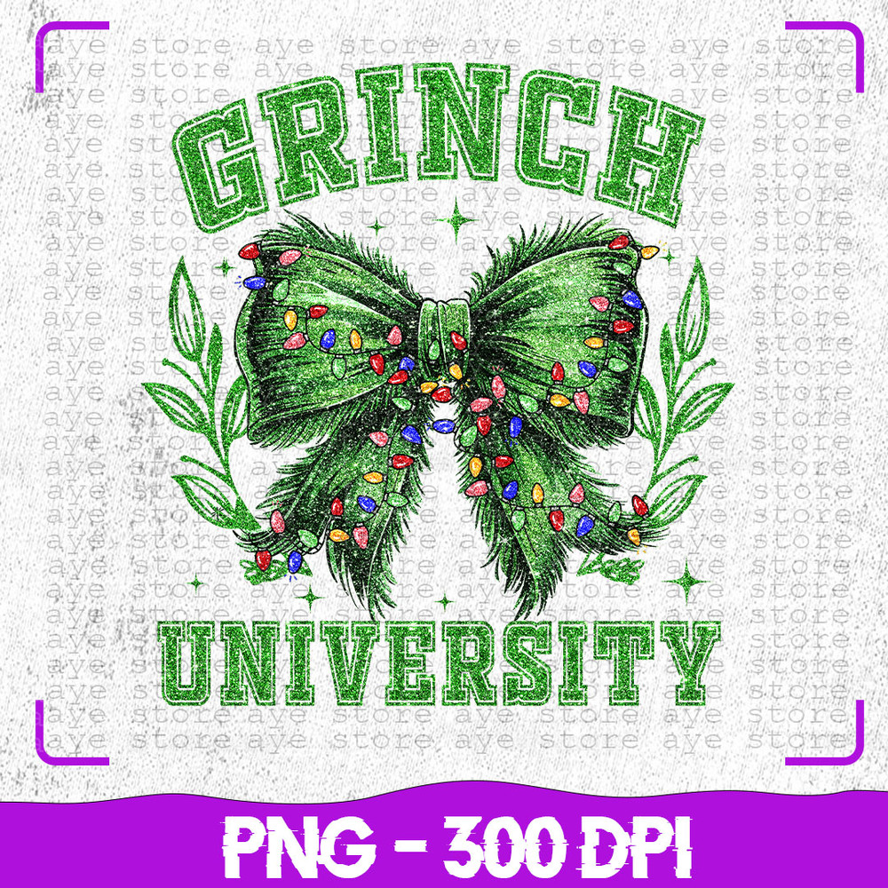 Grinchmas Coquette Bow PNG Green Fur Png Christmas Season Png Green Guy PNG Christmas Png Retro Chr 0