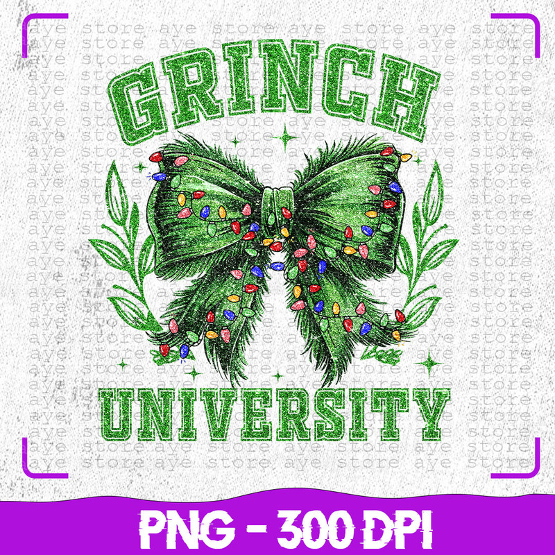 Grinchmas Coquette Bow PNG Green Fur Png Christmas Season Png Green Guy PNG Christmas Png Retro Chr 0
