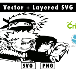 Naruto Team svg and png files for cricut machine , anime svg , manga svg , Goku svg