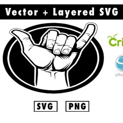 shaka hand svg and png files for cricut machine , anime svg , manga svg , goku svg