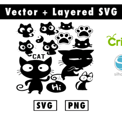 cat svg and png files for cricut machine , anime svg , manga svg , goku svg