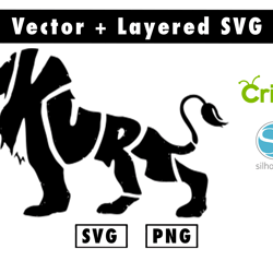 kurt lion svg and png files for cricut machine , anime svg , manga svg , goku svg