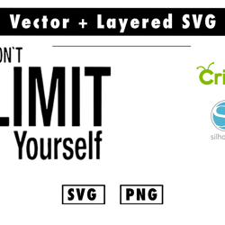 dont limit yourself svg and png files for cricut machine , anime svg , manga svg , goku svg