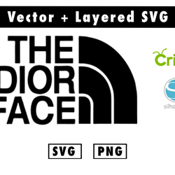 the dior face svg and png files for cricut machine , anime svg , manga svg , goku svg