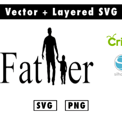father svg and png files for cricut machine , anime svg , manga svg , goku svg
