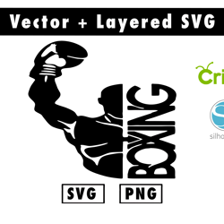 boxing vinyl decals svg and png files for cricut machine , anime svg , manga svg , goku svg