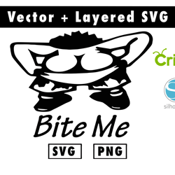 bite me svg and png files for cricut machine , anime svg , manga svg , goku svg