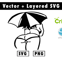 hot lady girl svg and png files for cricut machine , anime svg , manga svg , goku svg