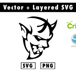 dodge demon logo svg and png files for cricut machine , anime svg , manga svg , goku svg